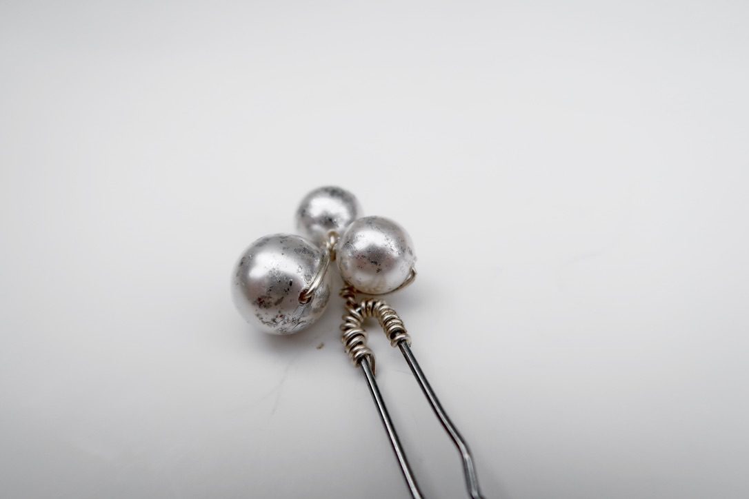 Silver Pearl Hair Pin #23 : Primp & Proper